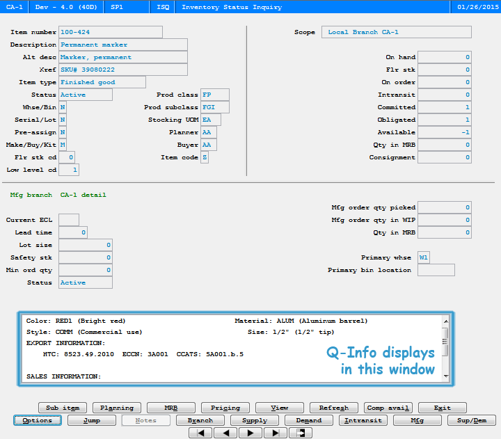 ISQ screen